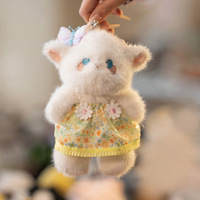 Porte-clés chat et chiot mignon en cours d'exécution poupée et cochon sac à dos accessoires Table compagnon poupée avec remplissage en coton PP