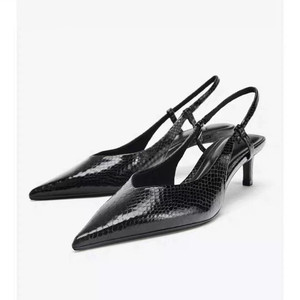 New Arrival Women's <b>Mules</b>: Embossed Pattern <b>Pointed</b>-<b>Toe</b> Versatile Sexy Stiletto Slide Heels - Product Image 1