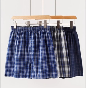 Pantalones cortos de pijama de algodón 100% para hombre, pantalones de playa a rayas informales con pantalones <span class=keywords><strong>Aro</strong></span> a cuadros transpirables - Product Image 1