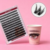 Cils en grappes à coller soi-même, cils en grappes œil de chat spectaculaires, cils épais et vaporeux, faux cils pointus pour la scène, extensions de cils en soie