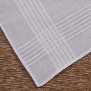 M005 Convient à la broderie Impression Blanc Coton Satin <span class=keywords><strong>Tissu</strong></span> Grande Taille 16 "xx16" Ourlet Cousu Mouchoirs pour Hommes - Product Image 3