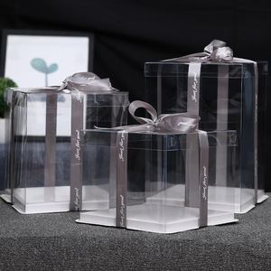 12 inches tall clear cake box plastic gift flower decor packaging box