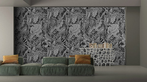 Carta da Parati Artistica Astratta con Motivi Floreali, Stile Retrò Bohémien, Decorazione Murale Geometrica per Soggiorno, Camera da Letto, Hotel - Product Image 2