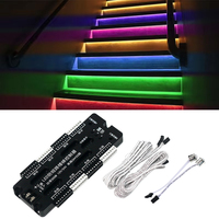 Kit d'éclairage intelligent pour escaliers 24V LED avec capteur de mouvement, anti-court-circuit, profil en aluminium pour système d'éclairage intérieur des marches