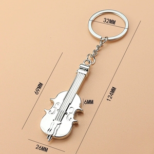 Porte-clés en métal en forme de violon, mini instrument de musique, pour les amateurs de musique - Product Image 2