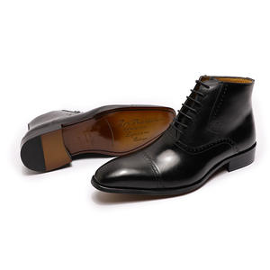 Bottes Balmoral en cuir pour homme, texture poncée à la main, style Amish, en coton, pour le travail, couleur unie, spécialité Mates, imperméables et antidérapantes - Product Image 3