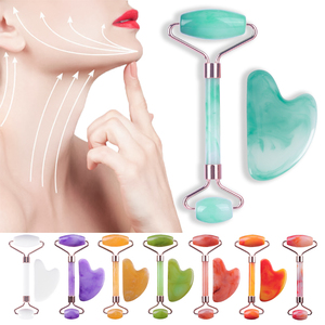 Neueste Art Achat Blau Grün GuaSha Board Gesichts Anti-Aging-Werkzeuge Harz Guasha Gesicht Hautpflege Massage <span class=keywords><strong>Gua</strong></span> <span class=keywords><strong>Sha</strong></span> Werkzeug - Product Image 5