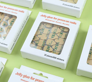 Alat cat kuku, tekan pada kuku, perekat Super kuat, lem Jelly kertas coklat Royal, pita dua sisi kedap air - Product Image 4