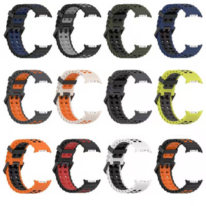 สายนาฬิกาอัจฉริยะสำหรับเล่นกีฬาระบายอากาศมีรูระบายอากาศสำหรับ Samsung Galaxy Watch 8 40/44มม. สายซิลิโคนแบบคลาสสิกกันเหงื่อได้ดีสำหรับผู้ชาย - Product Image 4