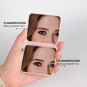 Multi Color Travel Handheld 2-seitige quadratische Mini tragbare kompakte Make-up klappbare Geldbörse Spiegel für Mädchen Frauen Geschenke - Product Image 3