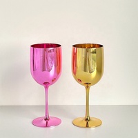 Voyage Portable En Plastique Rouge Verre À Vin Tasse Or Acrylique Aceylic Champagne Flûte Verres Avec Logo Pour La Fête De Mariage