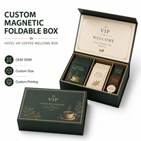 Boîte rigide magnétique pliable de luxe, idéale pour les kits de bienvenue VIP d'hôtel et les cadeaux d'hôtellerie haut de gamme