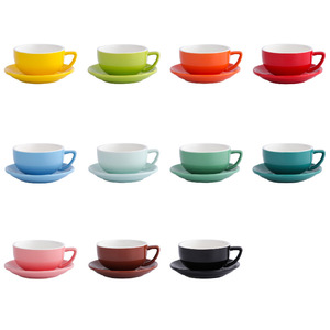 Juego <span class=keywords><strong>de</strong></span> Taza y Platillo <span class=keywords><strong>de</strong></span> Cerámica Estilo Sawada <span class=keywords><strong>de</strong></span> Boca Ancha <span class=keywords><strong>de</strong></span> 320 ml, Taza Colorida para Latte Art y Cappuccino para el Hogar o Cafetería - Product Image 4