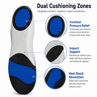 Plantillas Ortopédicas OEM para Fascitis Plantar, Soporte de Arco para Hombres y Mujeres, Inserciones de Gel PU para Alivio de Pies Planos, Correr y Caminar