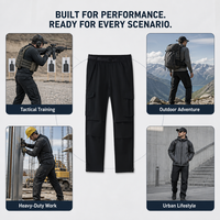 Pantalon cargo tactique robuste noir léger pour homme, coupe slim, style techwear, joggers multi-poches, utilitaire, respirant, imperméable pour la ville