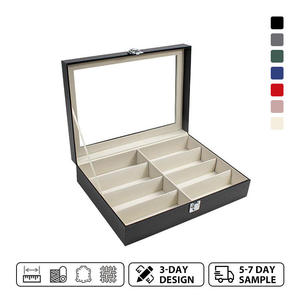 High-end MDF/Pu Leather 8 Slot Handmade Sunglasses Watch Organizer Multi-function Watch Stand Box Jewelry Display - Product Image 4