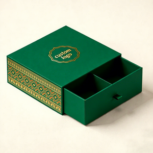 Coffret Cadeau Luxueux en Carton Gaufré Coulissant avec Logo Personnalisé pour Gâteaux de Lune de la Fête de la Mi-Automne, avec Doublure - Product Image 2