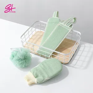 3 adet Set peeling banyo fırçası erkekler ve kadınlar için lif kabağı sünger geri Scrubber duş Spa masaj ve vücut fırçalayın banyo eldiveni H1160