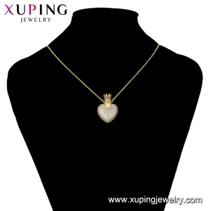Bijoux xup en or 14K, en forme de cœur, couronne élégante, collier de mariée, plaqué or, pour la saint-valentin, 44253 - Product Image 5