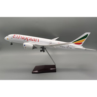 Modèle de simulation d'avion de ligne à l'échelle 1/130, 43 cm, modèle d'avion en résine Boeing B787 Ethiopian Airlines avec trains d'atterrissage