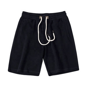 Shorts de sport pour hommes en coton 100% avec cordon de serrage, logo personnalisé, en molleton tricoté, pour la course à pied - Product Image 5