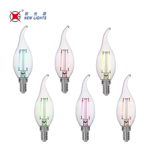 Le filament décoratif coloré de LED n'allume aucun clignotement <span class=keywords><strong>6</strong></span> options de couleur claire E14 lampe claire 2W 4W 5W C35T ampoules de filament de LED - Product Image 2
