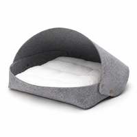 Nouveau design, lit pour chat à double usage, confortable, semi-fermé, avec coussin en peluche pour la chambre à coucher et le salon