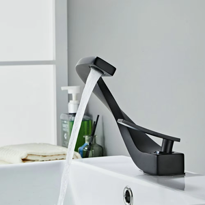 Robinet de lavabo moderne noir monotrou sans contact en acier inoxydable chromé avec noyau en céramique pour eau chaude/froide YP-K33 le M - Product Image 3