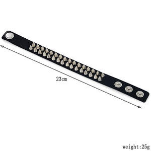 Bracciale Donna con Borchie e Rivetti in Pelle PU Stile Gotico Punk <span class=keywords><strong>Rock</strong></span> Accessori Punk Placcato Argento - Product Image 5