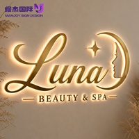 Enseigne rétroéclairée en acier inoxydable LED 3D personnalisée, signalétique de logo haut de gamme pour bar, centre commercial, bureau, boutique, salon de beauté, hôtel, montage mural commercial IP65