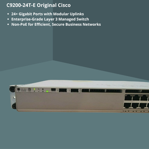 Commutateur Ethernet Gigabit géré de couche 3 non PoE à 24 ports de la série Catalyst 9200 avec liaisons montantes modulaires C9200-24T-E - Product Image 2