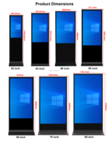 Pantalla de Señalización Digital HDFocus OEM ODM de 32 a 85 Pulgadas para Interiores con Soporte de Piso, Quiosco Interactivo LCD con Android para Publicidad