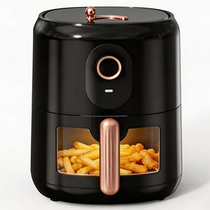 Freidora de Aire Visible Premium de Diseño Elegante en Negro y Oro Rosa, 3.5L, 1400W, Eléctrica, Sin Aceite, Modelo 267155 - Product Image 1