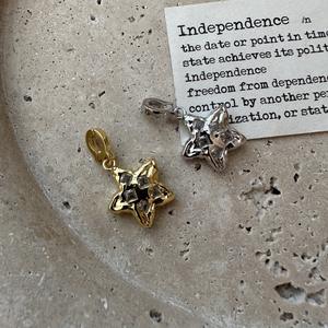 Colgante de Estrella de Plata Pura S925, Estilo Medieval Francés, Pentagrama, Diseño Simple y Moderno, Zirconia, Componente de Joyería Elegante - Product Image 5