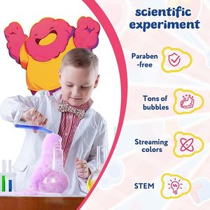 Bombe de bain Potion Mousses et bulles avec une éruption de couleurs Coloré et pétillant Divertissement scientifique pour tout-petits - Product Image 6