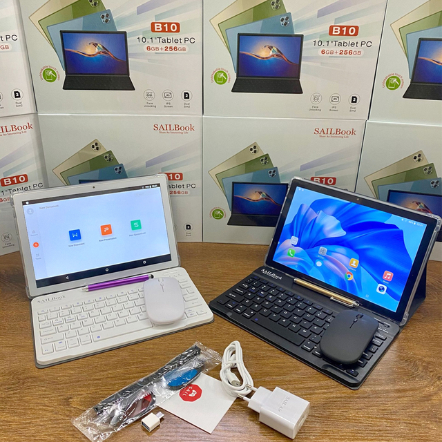New Model Tablet Pc SAILBook B10 10.1-inch with Keyboard and Mouse WiFi 2sim 6+256GB Android Smartp Tablet