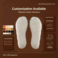 Semelles intérieures en feutre de mouton doux avec structure composite EVA, amorti élastique, inserts en fourrure épaisse et chaude