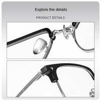 Lunettes de lecture Tmall Explosions Pi Shuai demi-monture classique, monture en diamant massif, unisexe, Sven, titane pur de haute qualité, légères