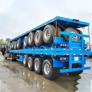 WS Container Transport Tri essieu de haute qualité 40 pieds semi remorque à plat à vendre