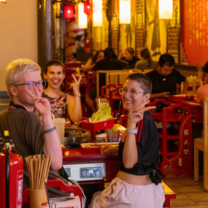 Đồ nội thất nhà hàng thiết bị lẩu không khói cho sử dụng ngoài trời Trung Quốc phong cách Shu chiến binh bàn ghế kết hợp thiết kế hiện đại - Product Image 2