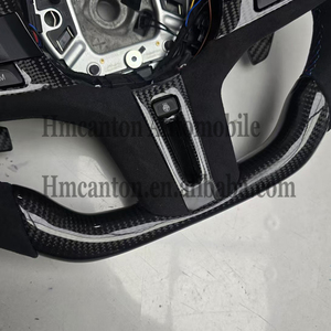 พวงมาลัยคาร์บอนไฟเบอร์หุ้มหนังกลับคุณภาพสูงสำหรับรถยนต์ BMW G20 G30 G01 ซีรีส์ 3 ซีรีส์ 5 - Product Image 6