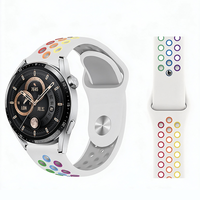 Bracelet en silicone contrastant de style perforé bicolore 20/22 mm pour montres connectées Samsung Huawei - Gamme de vente au détail