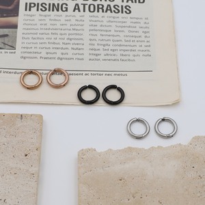 Fashionable Round Wire Clip On Earrings Unisex Titanium Steel Geometric Design For Non-Pierced Ears - Product Image 5
