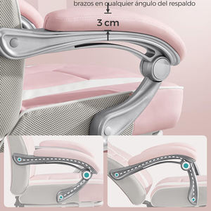 Chaise De Course Rose Réglable En Hauteur Capacité De 150kg Fauteuil De <span class=keywords><strong>Bureau</strong></span> Ergonomique Chaise De <span class=keywords><strong>Bureau</strong></span> Exécutif En Cuir PU Avec Repose-pieds - Product Image 5