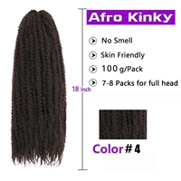 Extensions de Cheveux Synthétiques Afro Crépus Bouclés 100g 18 Pouces Faux Locs Crochet Marley Cheveux Tressés Cheveux Synthétiques Marley