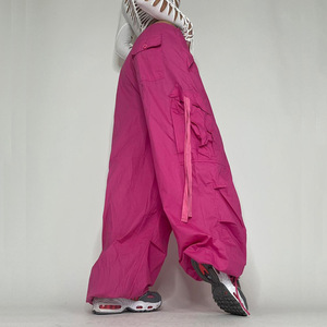Y2k Style Women Street Wear <span class=keywords><strong>pantaloni</strong></span> a vita bassa con cordino <span class=keywords><strong>pantaloni</strong></span> larghi con paracadute Cargo con palloncino <span class=keywords><strong>pantaloni</strong></span> Casual da <span class=keywords><strong>donna</strong></span> - Product Image 2