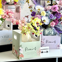 Boîte à fleurs personnalisée romantique avec logo, durable, réutilisable, élégante, vintage, couleur fixe, pliable, boîte cadeau imprimée
