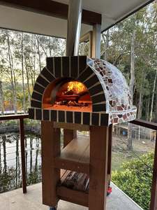 Four à pizza au bois personnalisable sur remorque mobile avec pierre rotative, double combustible, pour camions de restauration extérieure - Product Image 4