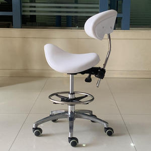 Chaise de pédicure classique blanche pivotante avec dossier, tabouret de technicien avec fonction de massage, couleur personnalisable, haute capacité de charge pour SPA - Product Image 4