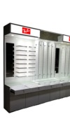 Vitrine de magasin d'optique à éclairage LED, décoration de magasin d'optique, étagère en verre rétroéclairée